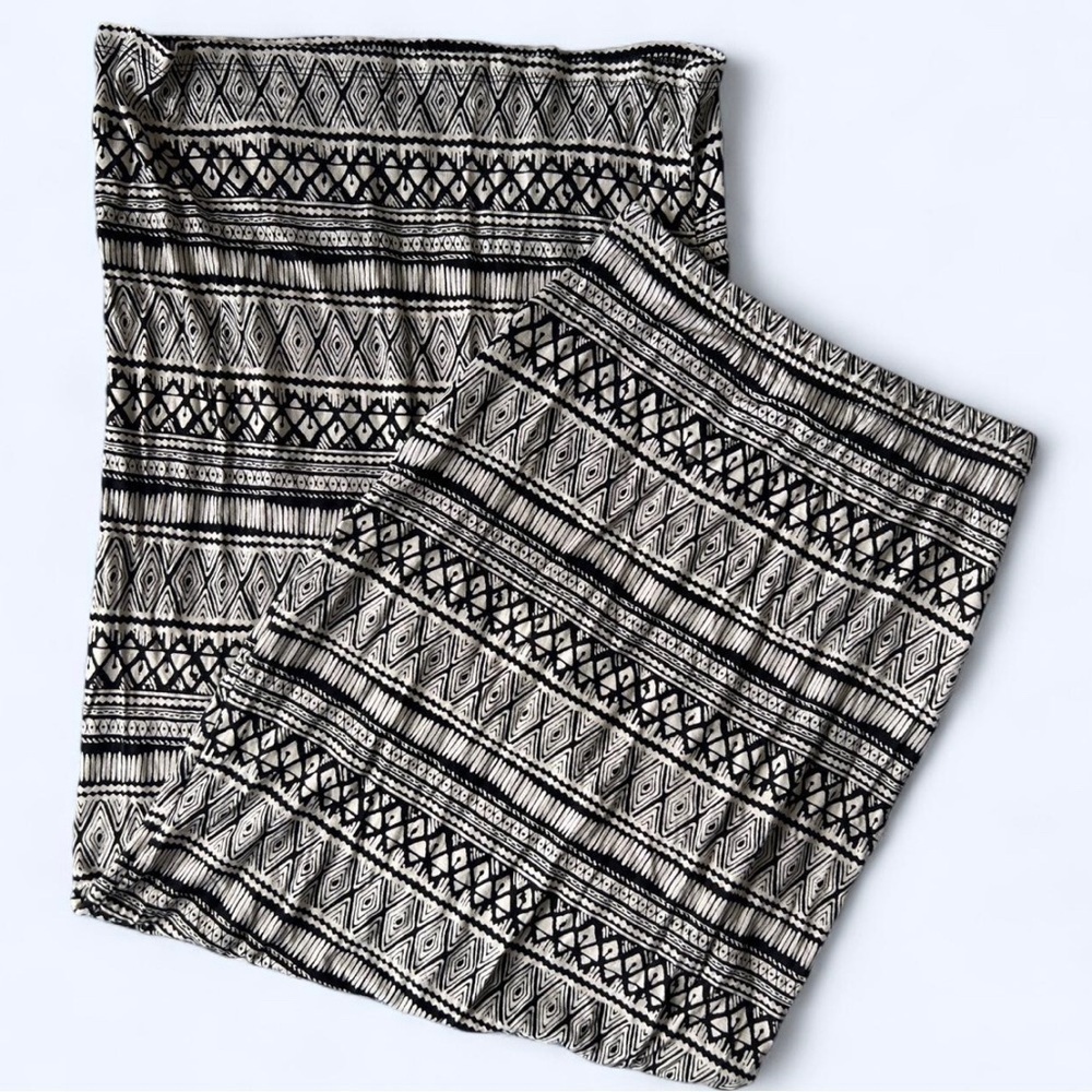 Atmosphere Womens Black and White Boho Striped Print Maxi Skirt 6 Small